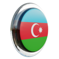 Azerbaijan Left View 3d textured glossy circle flag png
