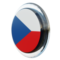 Czech Republic Right View 3d textured glossy circle flag png