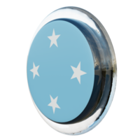 Federated States of Micronesia Right View 3d textured glossy circle flag png