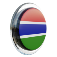 Gambia Left View 3d textured glossy circle flag png