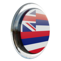 Hawaii Left View 3d textured glossy circle flag png