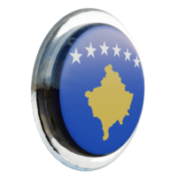 Kosovo vista esquerda bandeira de círculo brilhante texturizado 3d png