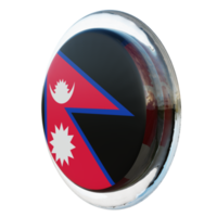 Nepal Right View 3d textured glossy circle flag png