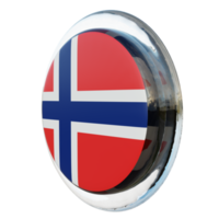 Norvegia giusto Visualizza 3d strutturato lucido cerchio bandiera