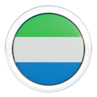 Sierra Leone 3d textured glossy circle flag png