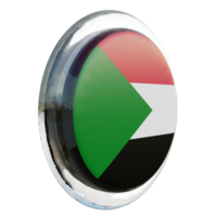 Sudan Left View 3d textured glossy circle flag png