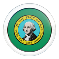 Washington 3d textured glossy circle flag png