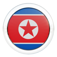 North Korea 3d textured glossy circle flag png