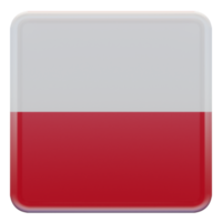 Poland 3d textured glossy square flag png