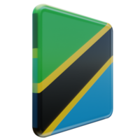 Tanzania links visie 3d getextureerde glanzend plein vlag png