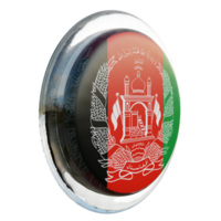 bandera de círculo brillante con textura 3d de vista izquierda de afganistán png
