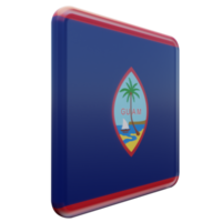 Guam Left View 3d textured glossy square flag png