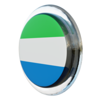 Sierra Leone Right View 3d textured glossy circle flag png