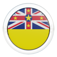 Niue 3d textured glossy circle flag png