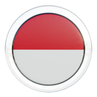 bandeira de círculo brilhante texturizado 3d de mônaco png