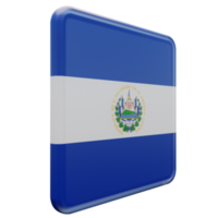 el salvador linke ansicht 3d texturierte glänzende quadratische flagge png