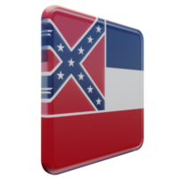 Mississippi links visie 3d getextureerde glanzend plein vlag png