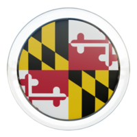 drapeau de cercle brillant texturé 3d maryland png