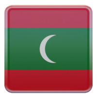 maldives drapeau carré brillant texturé 3d png