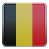 belgique drapeau carré brillant texturé 3d png