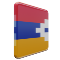 artsakh vista esquerda 3d bandeira quadrada brilhante texturizada png