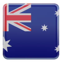 Australia 3d textured glossy square flag png