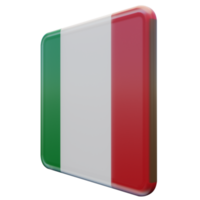 Italia giusto Visualizza 3d strutturato lucido piazza bandiera png