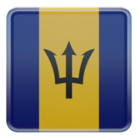 Barbados 3d getextureerde glanzend plein vlag png