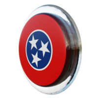 Tennessee vista direita bandeira de círculo brilhante texturizado 3d png