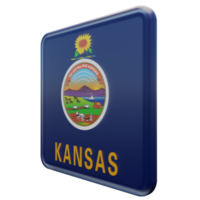Kansas Right View 3d textured glossy square flag png