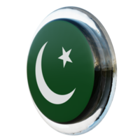 pakistan vue de droite drapeau de cercle brillant texturé 3d png