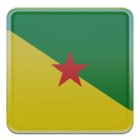 franska Guyana 3d texturerad glansig fyrkant flagga png