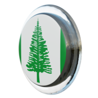 Norfolk Island Right View 3d textured glossy circle flag png