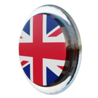 United Kingdom Right View 3d textured glossy circle flag png