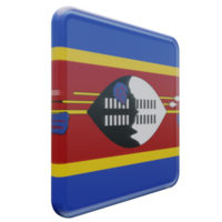 Eswatini Left View 3d textured glossy square flag png