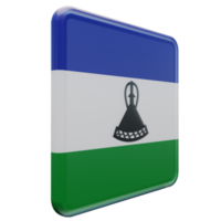 Lesotho Left View 3d textured glossy square flag png