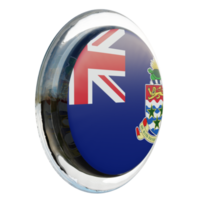 Cayman Islands Left View 3d textured glossy circle flag png