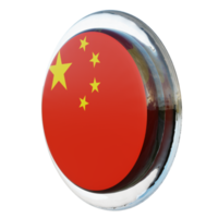 république populaire de chine vue droite drapeau de cercle brillant texturé 3d png