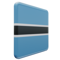 Botswana Left View 3d textured glossy square flag png