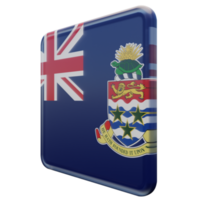 îles caïmans vue de droite drapeau carré brillant texturé 3d png