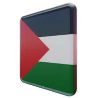 palästina rechte ansicht 3d texturierte glänzende quadratische flagge png