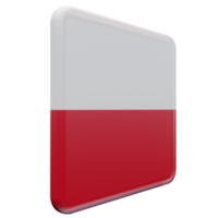 Polônia vista esquerda 3d bandeira quadrada brilhante texturizada png