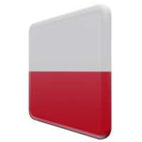 polônia vista direita 3d bandeira quadrada brilhante texturizada png