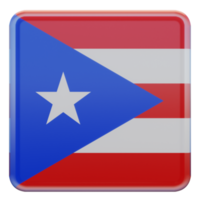 puerto rico 3d texturierte glänzende quadratische flagge png