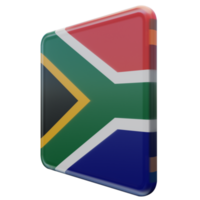 zuiden Afrika Rechtsaf visie 3d getextureerde glanzend plein vlag png