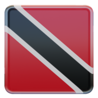 Trinidad and Tobago 3d textured glossy square flag png