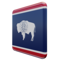 Wyoming Right View 3d textured glossy square flag png