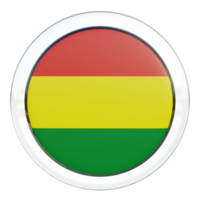 drapeau de cercle brillant texturé bolivie 3d png