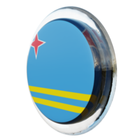 aruba vue de droite drapeau de cercle brillant texturé 3d png