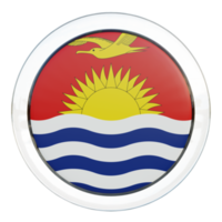 Kiribati 3d getextureerde glanzend cirkel vlag png